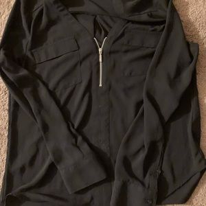 Express sheer zip up blouse